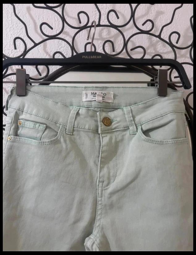 Pastel Mint Green Mango 'Paty' Skinny Jean – Stretch & Slim Fit – Size 34 (XS) – photo 2